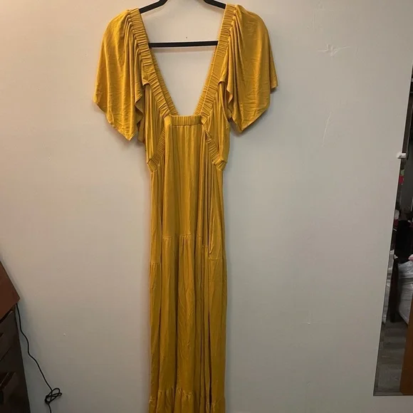 Three Bird Nest Mustard Maxi Dress size‎ medium - Picture 7 of 10